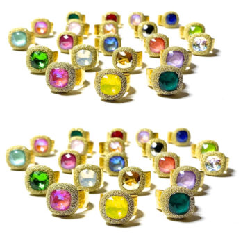 anelli multicolor boho della collezione bonbon con Swarovski