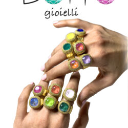 anelli multicolor boho della collezione bonbon con Swarovski